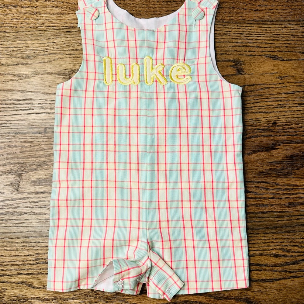 Toddler romper plaid Luke